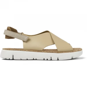 Foto del prodotto CAMPER Oruga - Sandali per Donna - Beige, Pelle liscia / Tessuto in cotone