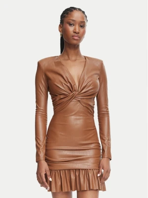 Foto del prodotto Elisabetta Franchi Vestito in similpelle AB-989-66E2-V400 Marrone chiaro Slim Fit