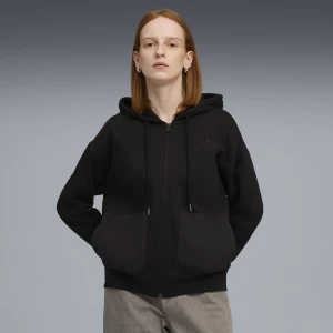 Foto del prodotto Felpa con cappuccio e zip PUMA Class dal taglio morbido da donna, Abbigliamento, Nero czarny