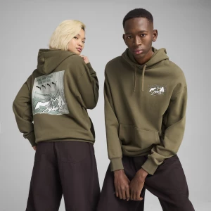 Foto del prodotto Felpa con cappuccio grafica FUTURE.PUMA.ARCHIVE vestibilità comoda unisex, Abbigliamento, Verde zielony