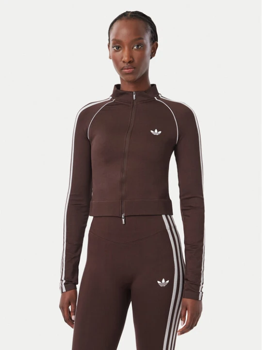 Foto del prodotto adidas Felpa Essentials 3 Stripes Seamless Tracktop KX8418 Marrone Slim Fit