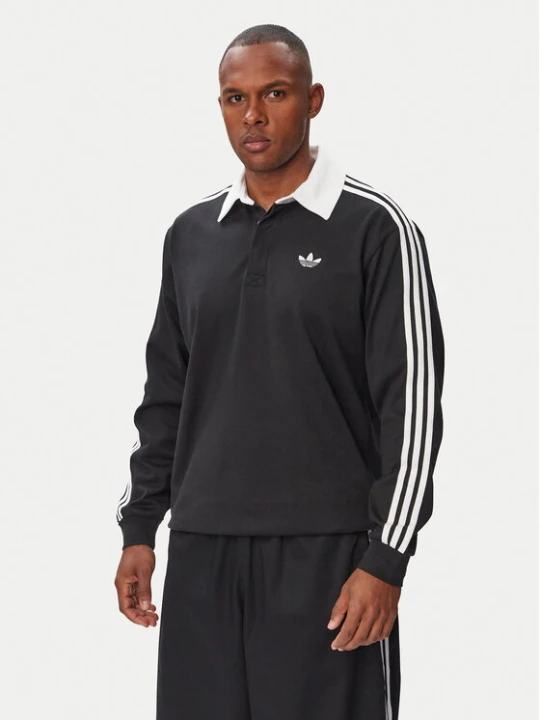 Foto del prodotto adidas Polo 3-Stripes Rugby Longsleeve Polo KE3576 Nero Regular Fit