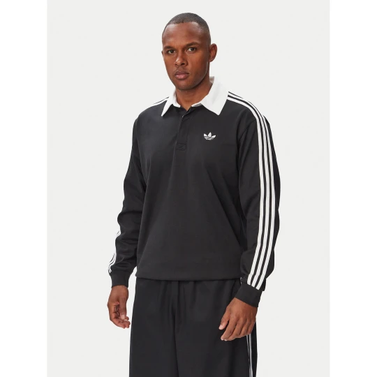 Foto del prodotto adidas Polo 3-Stripes Rugby Longsleeve Polo KE3576 Nero Regular Fit