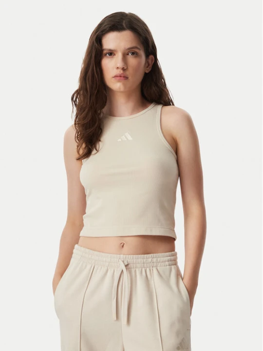 Foto del prodotto adidas Top Kit Small Logo Rib Tank KS7834 Crema Slim Fit