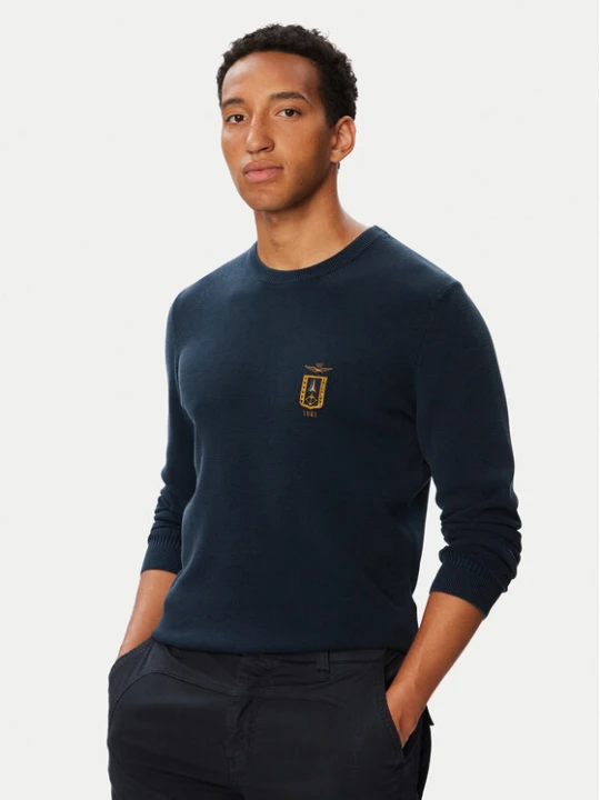 Foto del prodotto Aeronautica Militare Maglione 262MA1667UL00463 Blu scuro Regular Fit