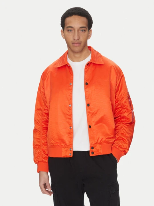 Foto del prodotto Alpha Industries Bomber Coach Logo 156145 Arancione Regular Fit