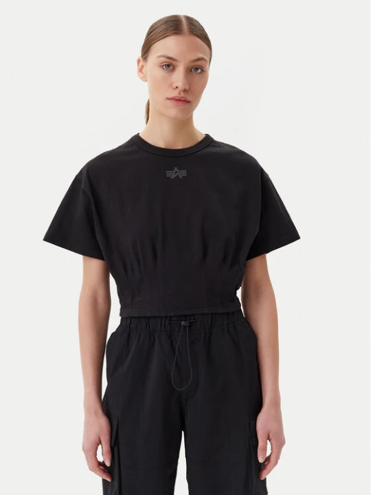 Foto del prodotto Alpha Industries T-shirt Waisted 148070 Nero Regular Fit