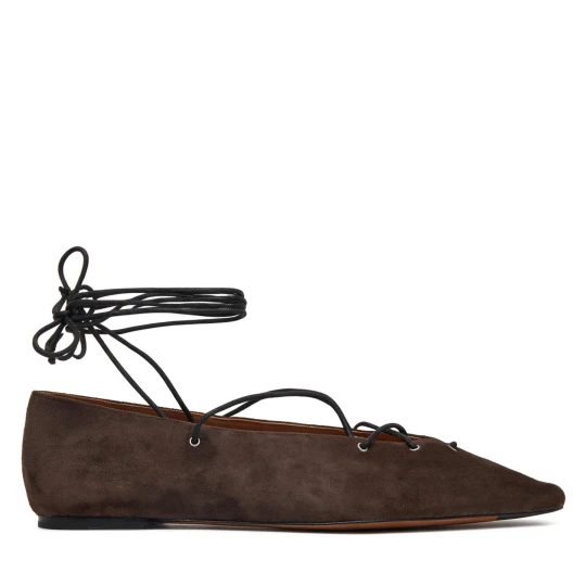 Foto del prodotto Ballerine Polo Ralph Lauren Suede Lace-Up Pointed Ballet Flat 818P15775001 Marrone