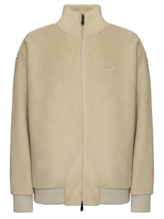 Foto del prodotto BOSS Felpa di pile Sw_Teddy Fz 50569780 Beige chiaro Regular Fit