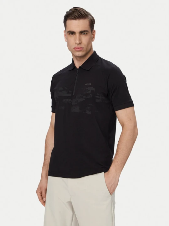 Foto del prodotto BOSS Polo Pl Globe Pattern 50559010 Nero Regular Fit