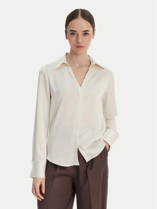 Foto del prodotto Calvin Klein Camicia Hammered LV044F129G Écru Regular Fit Crema