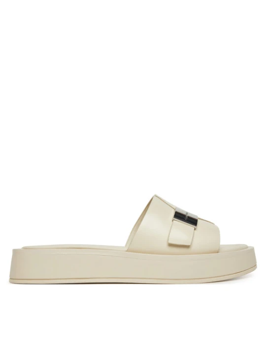 Foto del prodotto Calvin Klein Ciabatte Flatform Slide W / Ck Hw - Lth HW0HW02368 Écru Crema