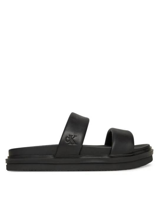 Foto del prodotto Calvin Klein Jeans Ciabatte Flat Molded Doublebar Sandal Lth YM0YM01226 Nero