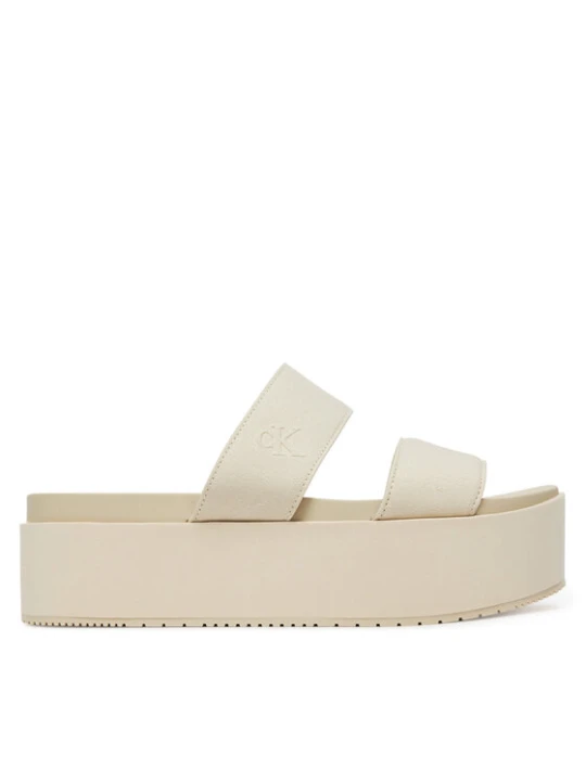 Foto del prodotto Calvin Klein Jeans Ciabatte Flatform Sandal Webbing In YW0YW01789 Écru Crema