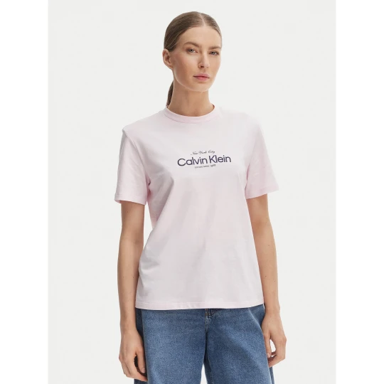 Foto del prodotto Calvin Klein Jeans T-shirt NYC Logo LV047F810G Rosa Classic Fit