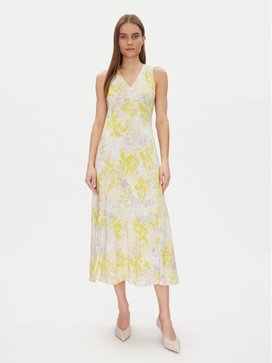 Foto del prodotto Calvin Klein Vestito estivo Print Abstract Vn Dress LV044B059G Giallo Regular Fit