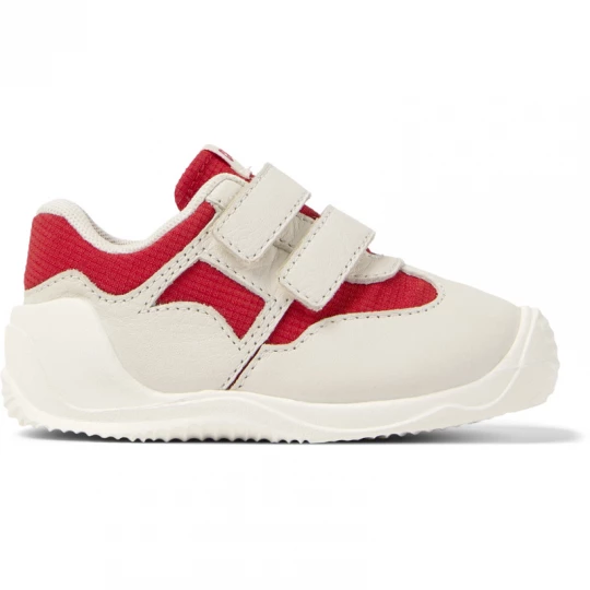 Foto del prodotto CAMPER Dadda - Sneaker per PRIMI PASSI - Bianco, Rosso, Tessuto in cotone / Pelle liscia