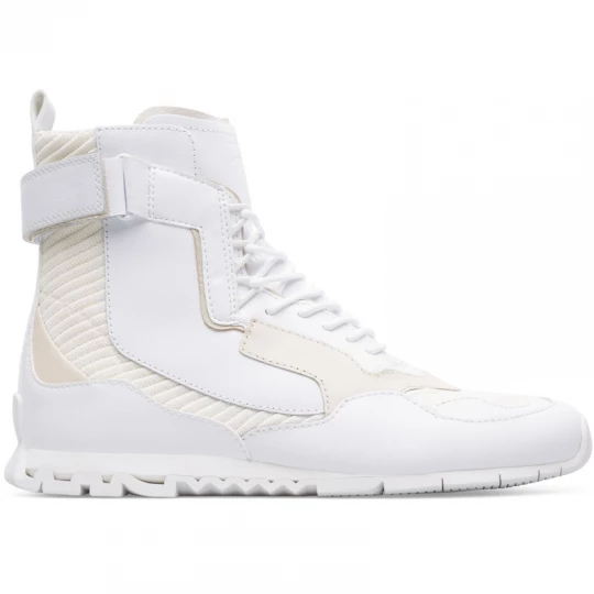 Foto del prodotto CAMPER Nothing - Stivaletti per Donna - Bianco, Beige, Pelle liscia / Tessuto in cotone