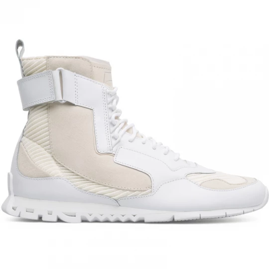 Foto del prodotto CAMPER Nothing - Stivaletti per Uomo - Bianco, Beige, Pelle liscia / Tessuto in cotone