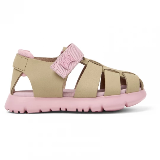 Foto del prodotto CAMPER Oruga - Sandali per Bimbe - Beige, Pelle liscia / Tessuto in cotone