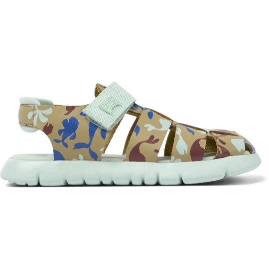 Foto del prodotto CAMPER Oruga - Sandali per Bimbe - Rosso, Blu, Beige, Pelle liscia / Tessuto in cotone