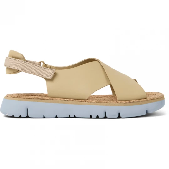 Foto del prodotto CAMPER Oruga - Sandali per Donna - Beige, Pelle liscia / Tessuto in cotone