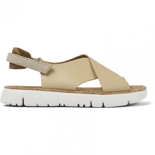 Foto del prodotto CAMPER Oruga - Sandali per Donna - Beige, Pelle liscia / Tessuto in cotone