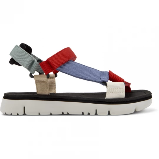 Foto del prodotto CAMPER Oruga - Sandali per Donna - Beige, Verde, Rosso, Tessuto in cotone