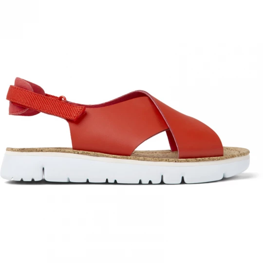 Foto del prodotto CAMPER Oruga - Sandali per Donna - Rosso, Pelle liscia / Tessuto in cotone