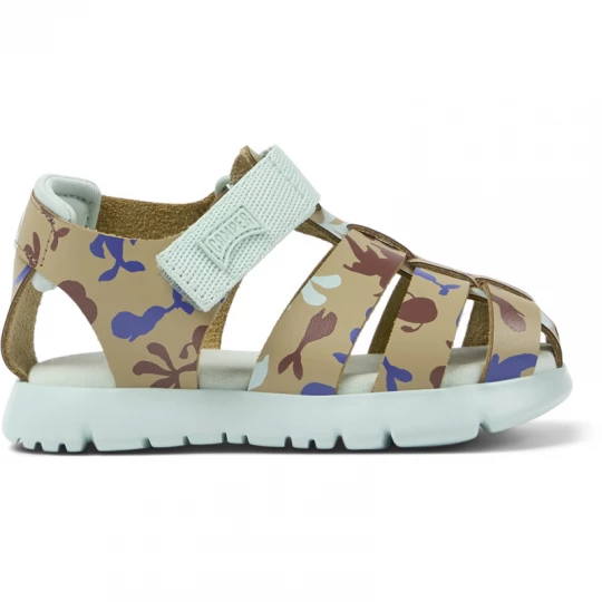 Foto del prodotto CAMPER Oruga - Sandali per PRIMI PASSI - Blu, Beige, Rosso, Pelle liscia / Tessuto in cotone