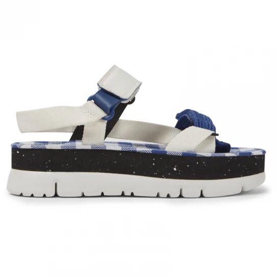Foto del prodotto CAMPER Oruga Up - Sandali per Donna - Bianco, Blu, Nero, Tessuto in cotone / Pelle liscia czarny