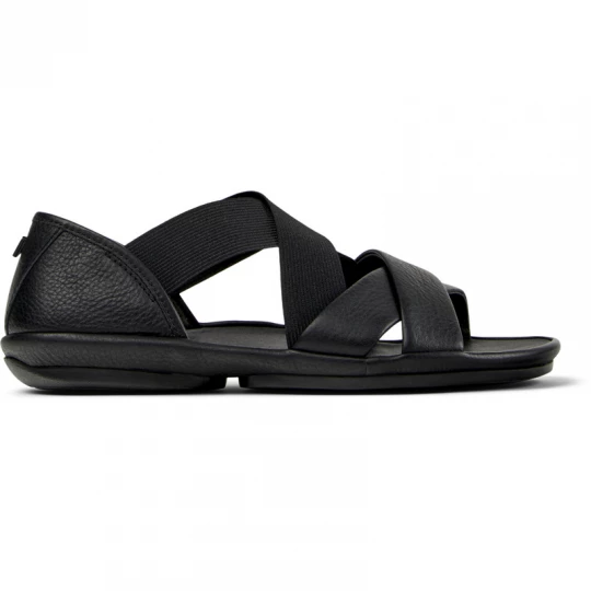 Foto del prodotto CAMPER Right - Sandali per Donna - Nero, Pelle liscia / Tessuto in cotone