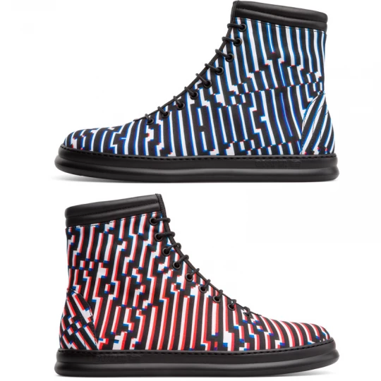 Foto del prodotto CAMPER Twins by Cristian Zuzunaga - Stivaletti per Uomo - Rosso, Nero, Blu, Tessuto in cotone / Pelle liscia