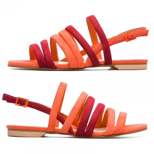 Foto del prodotto CAMPER Twins - Sandali per Donna - Arancione, Rosso, Pelle scamosciata