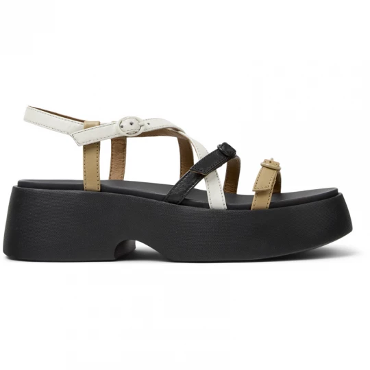 Foto del prodotto CAMPER Twins - Sandali per Donna - Beige, Bianco, Nero, Pelle liscia