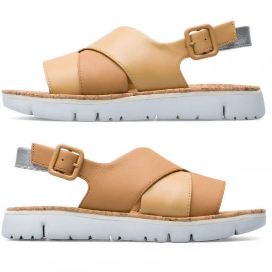 Foto del prodotto CAMPER Twins - Sandali per Donna - Nude, Beige, Grigio, Pelle liscia