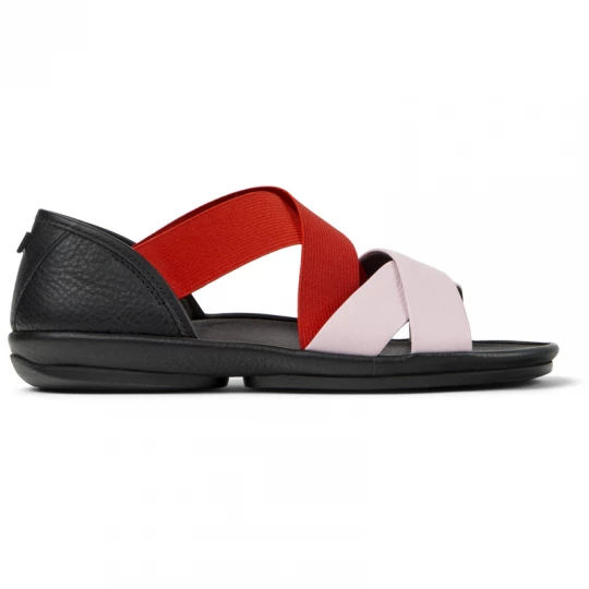 Foto del prodotto CAMPER Twins - Sandali per Donna - Rosso, Nero, Rosa, Pelle liscia / Tessuto in cotone