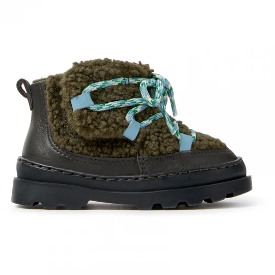 Foto del prodotto CAMPER Twins - Scarpe casual eleganti per PRIMI PASSI - Grigio, Verde, Tessuto in cotone / Pelle liscia