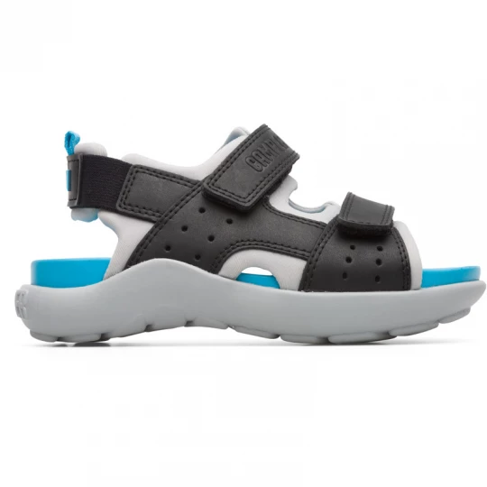 Foto del prodotto CAMPER Wous - Sandali per Bimbe - Grigio, Nero, Pelle liscia / Tessuto in cotone
