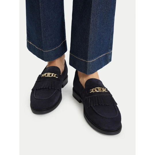 Foto del prodotto Chunky loafers Tommy Hilfiger Th Chain Fringe Suede Loafer FW0FW09918 Blu scuro