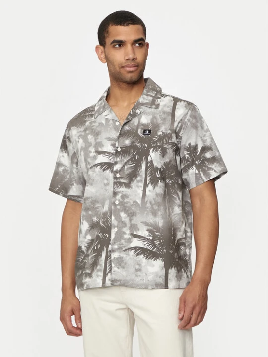 Foto del prodotto Converse Camicia M Aop Resort Shirt 10026435-A01 Grigio chiaro Regular Fit