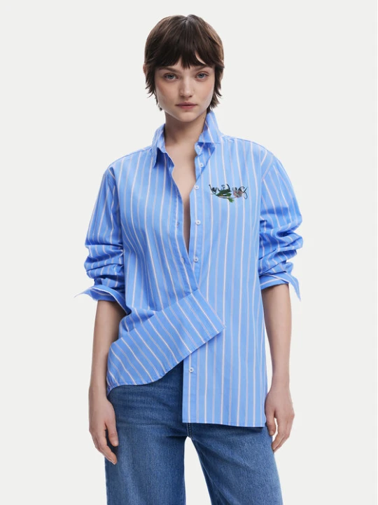 Foto del prodotto Desigual Camicia Dont Do It 25SWCW16 Blu Loose Fit