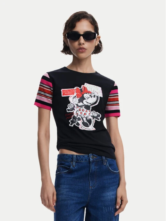 Foto del prodotto Desigual T-shirt Minnie 25SWTK39 Nero Slim Fit