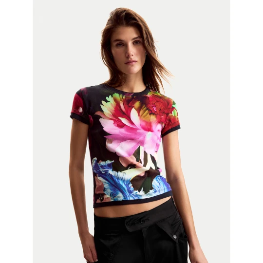 Foto del prodotto Desigual T-shirt Multiflowers Lacroix 26SWTK49 Nero Regular Fit