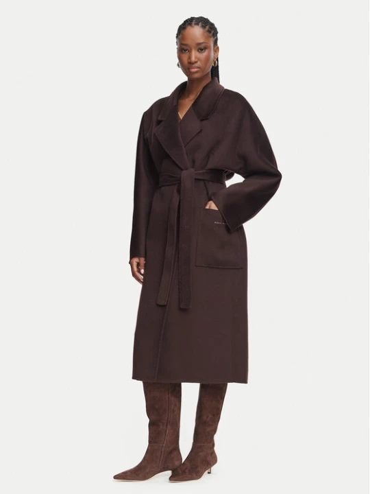 Foto del prodotto Elisabetta Franchi Cappotto di lana CP-01D-66E2-V850 Marrone scuro Regular Fit