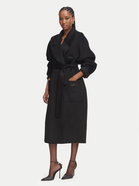 Foto del prodotto Elisabetta Franchi Cappotto di lana CP-01D-66E2-V850 Nero Regular Fit
