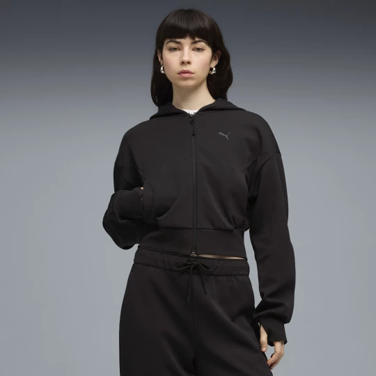 Foto del prodotto Felpa con cappuccio e zip PUMATECH SENSE da donna, Abbigliamento, Nero czarny