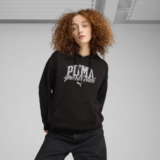 Foto del prodotto Felpa con cappuccio PUMA CLASS vestibilità comoda da donna, Abbigliamento, Nero czarny