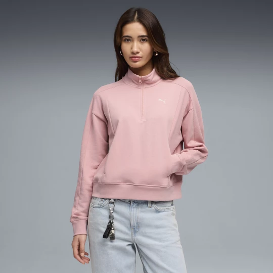 Foto del prodotto Felpa con zip corta PUMA Class dal taglio morbido da donna, Abbigliamento, Rosa różowy