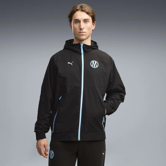 Foto del prodotto Giacca in tessuto con zip Olympique de Marseille PUMATECH da uomo, Abbigliamento, Nero czarny